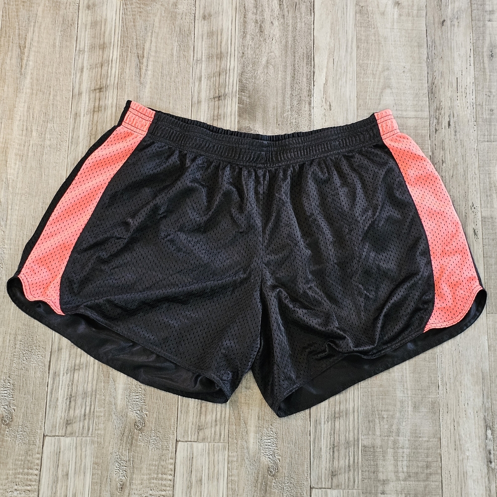 Just Me Black and Pink Athletic Shorts